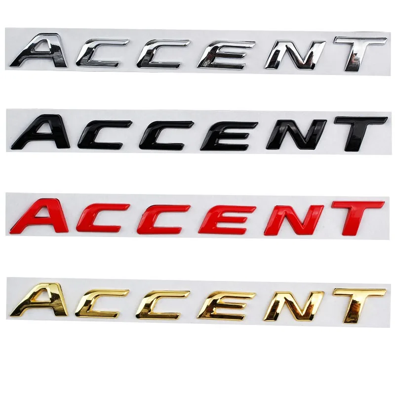 

3D Chrome Metal Rear Tail Trunk Emblem Car Styling for Hyundai ACCENT Car Letter Logo Fender Side Sticker Auto Accessories
