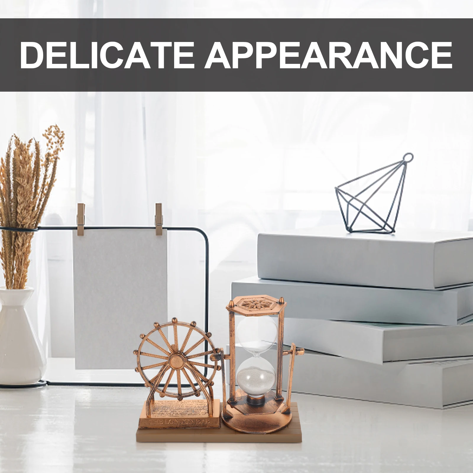 خمر عجلة فيريس الساعة الرملية الذهبي سطح المكتب ديكور للمنزل مكتب مقهى الديكور الرمال الموقت #4