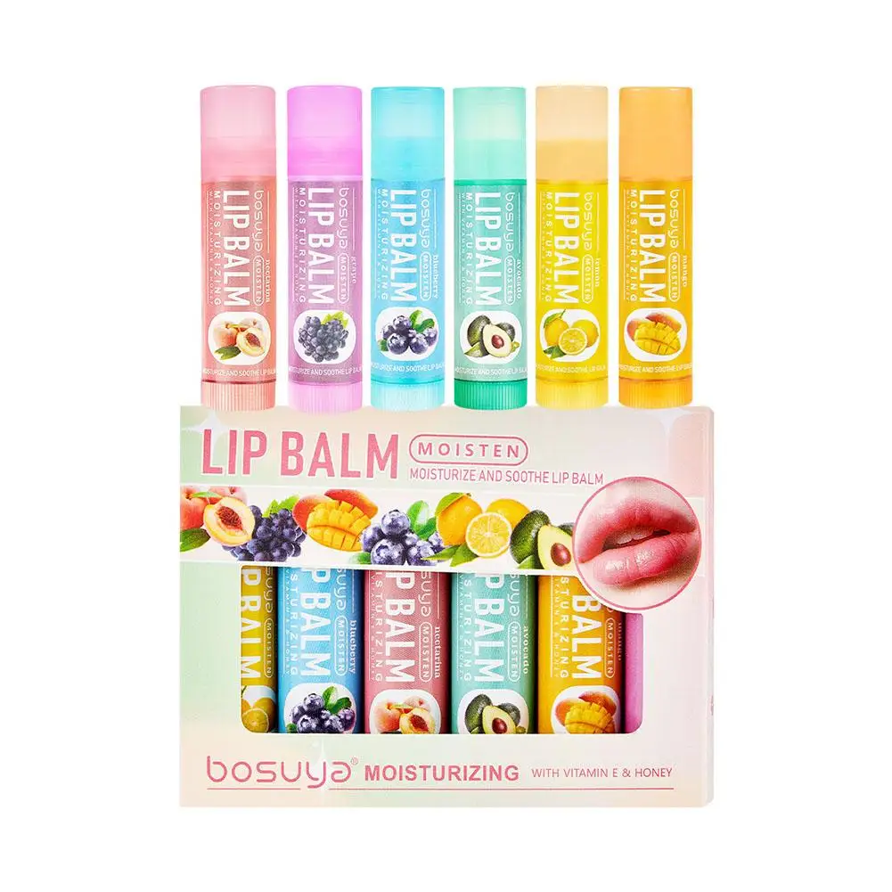 6-teiliges Lippenbalsam-Set mit verschiedenen Fruchtaromen - Feuchtigkeitsspendend, pflegend & beugt rissigen Lippen vor - Pflege für trockene Lippen & feine Linien – Detail 23