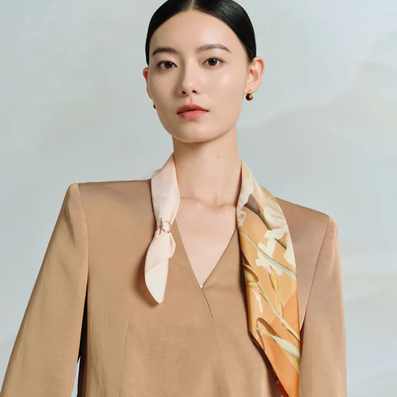 

Wensli Новое поступление 2025 года, осенне-зимний маленький квадратный шелковый шарф в подарок-дорогой шелковый шарф, шарф на шею 51 см