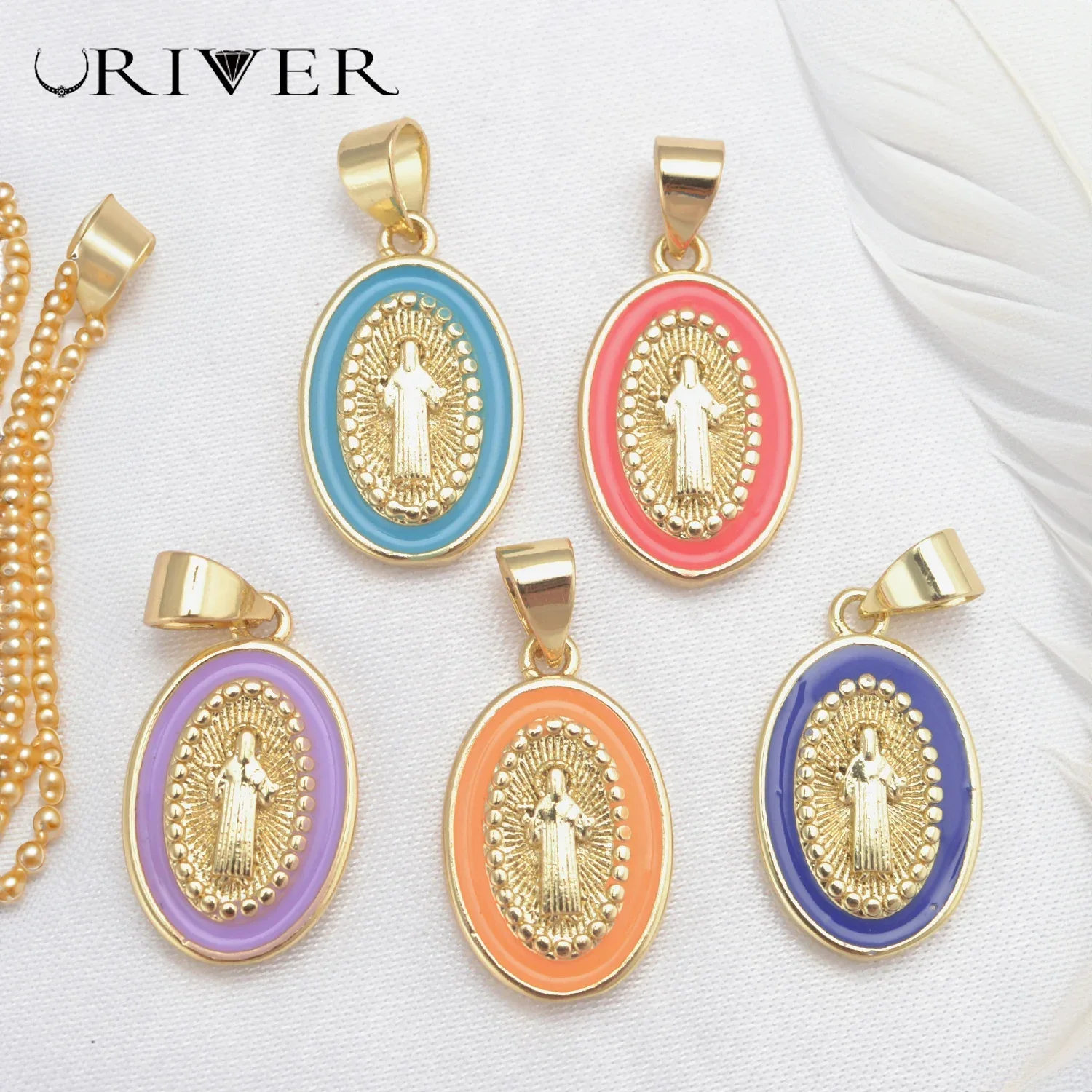 

6Pcs Charms Religious Jewelry for Jewelry Making Supplies Christian Jesus Virgin Mary Necklace Bracelet Pendant Accessories