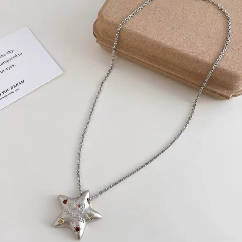 Star Pendant Necklace For Women Y2K Hip Hop Cool Hot Girls Chains Choker Korean Fashion Jewelry