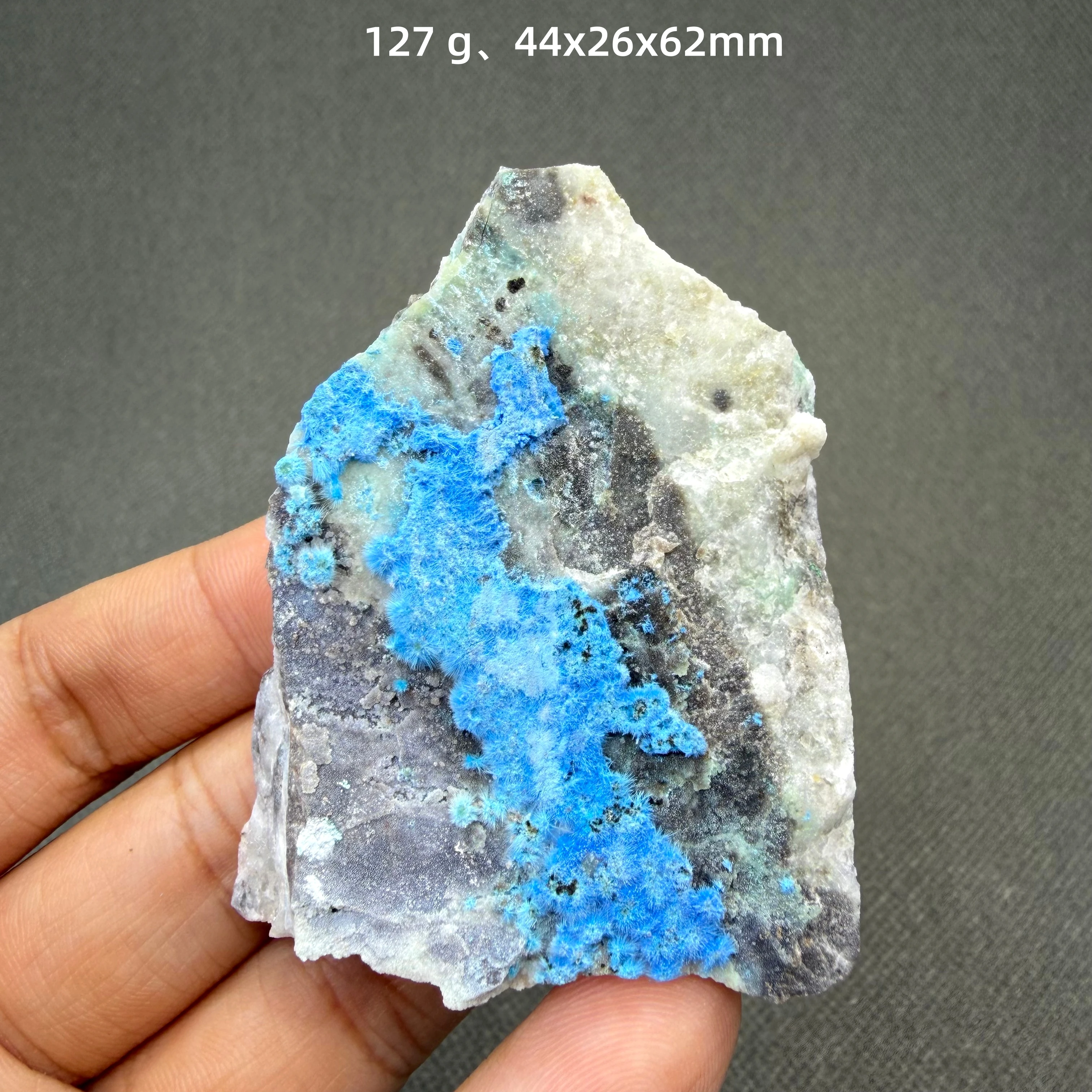 Natural Cyanotrichite Crystal Cluster Velvety Blue Radial Needles Mineral Specimen Rare
