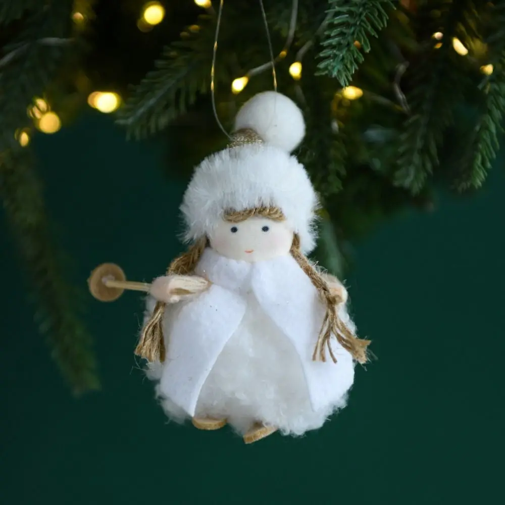 Girls Christmas Plush Snowman Pendant Santa Claus Xmas Ornament Plush Doll Pendant Party Supplies Photographic Props