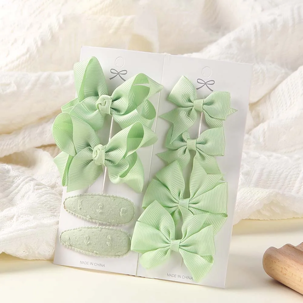 

8Pcs/lot Colorful Ribbon Hair Bows Clips For Baby Girls Handmade Hairpins bb Clips Headwear Kids Hair Accessories