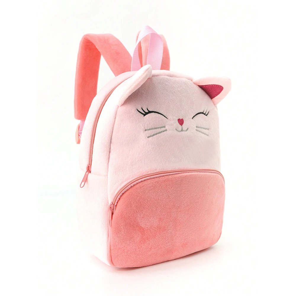 Embroidered Cartoon Multi-Color Animal Children Backpack, Personalized Custom Kindergarten Plush Backpack Outdoor Snack Gift Bag