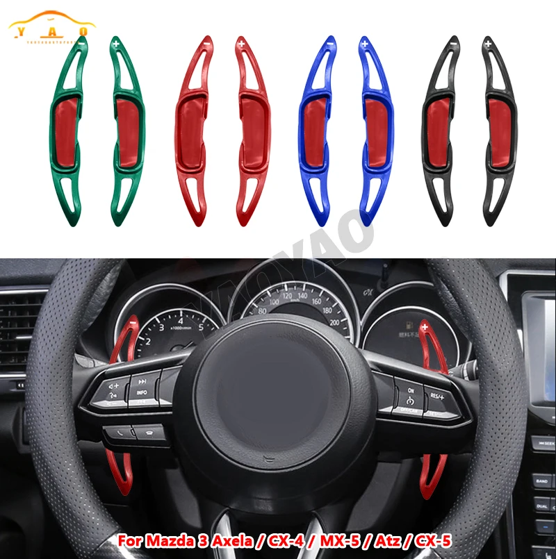 

2Pcs Steering Wheel Paddles Extension Shifters For Mazda 3 6 CX-4 CX4 2013 CX5 CX-5 2016 2017 2018 & Atenza Axela 2014-2018 DSG