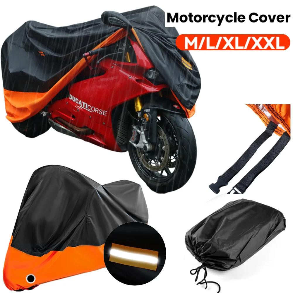 

Bike Scooter Rain Cover Waterproof Dustproof Wear-Resistant Fabric Motorbike Cover Motors Dust Rain UV Protector Cover