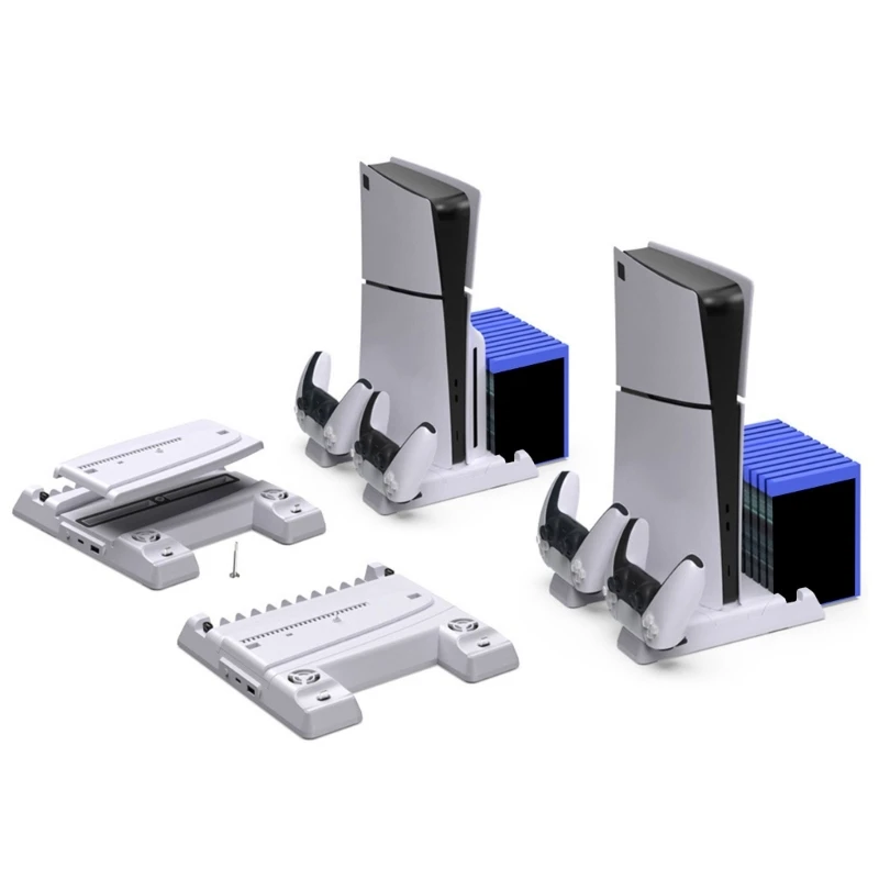 Stacja chłodząca na stojaku na konsole podwójną stacją ładującą kontroler i regulowanym wentylatorem chłodzącym dla P5