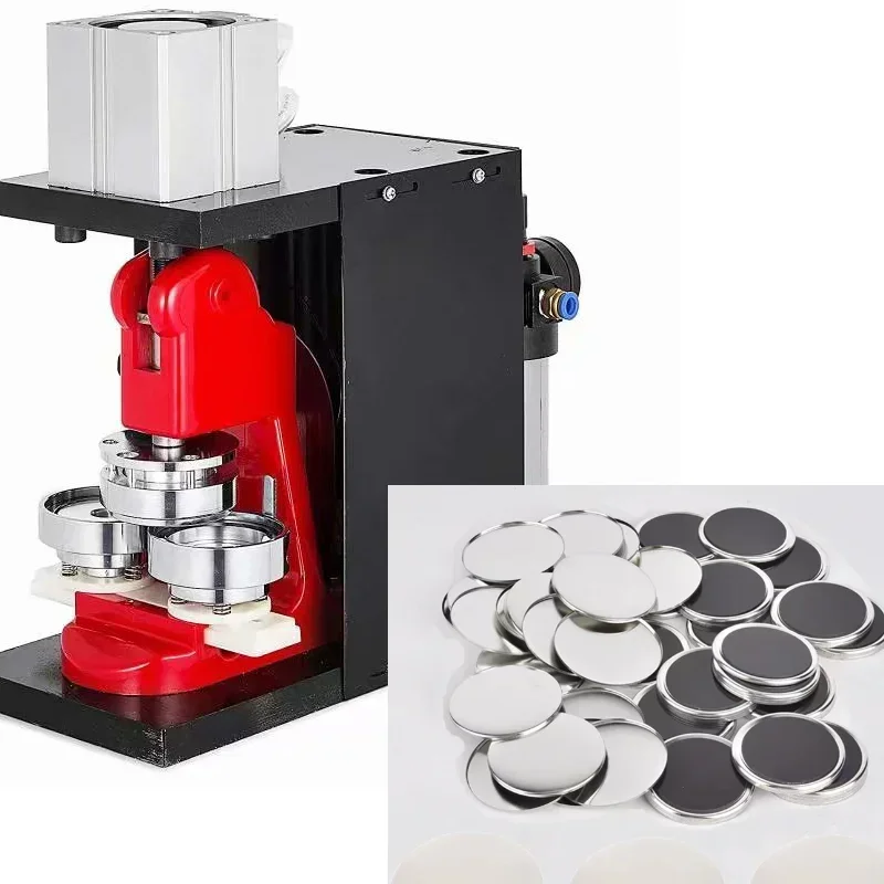 semi-automatic pneumatic button maker/manual photo magnet machine fridge photo magnet making machine manufacturer