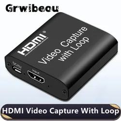 Karta przechwytywania wideo 4K HDMI USB 2.0 z pętlą 1080P Nagrywanie gier Transmisja na żywo Grabber wideo do przechwywania kart do gier OBS na żywo