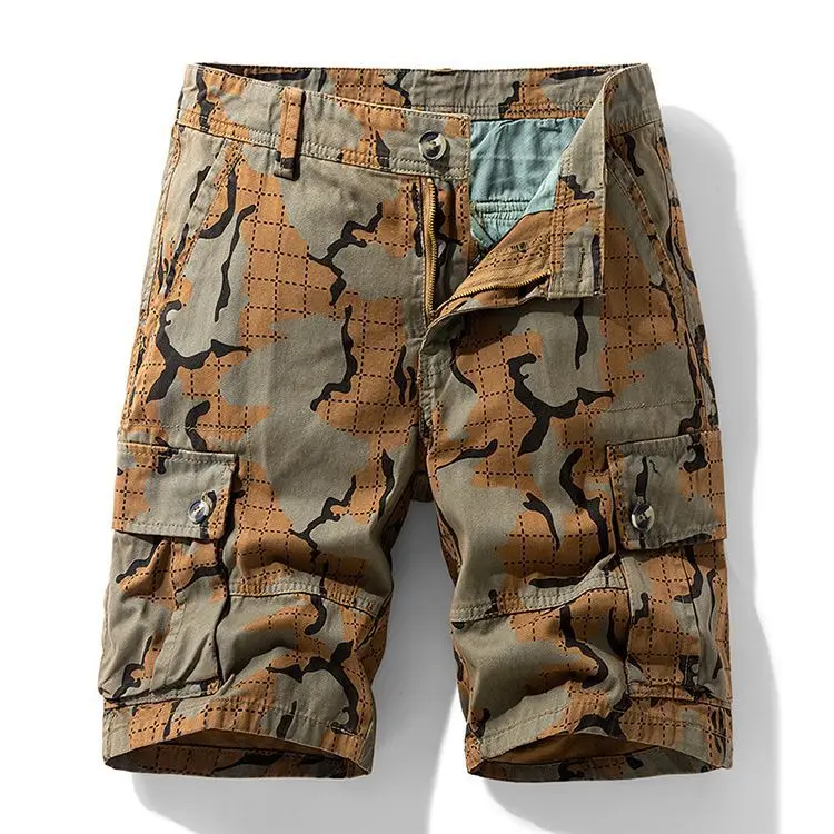 New Fashion Men Summer Casual Shorts Man Printed Cargo Shorts Pants Good Quality Cotton 100% Male Beach Shorts Size 38 No Belts - Image 2