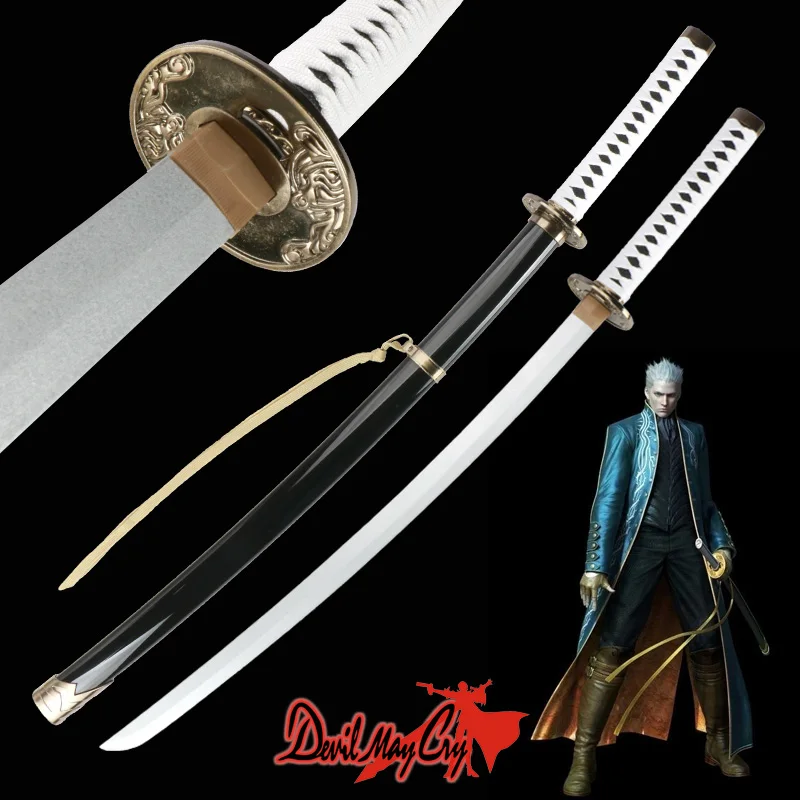 Alta qualità Vergil Yamato Katana Sword Cosplay in legno giochi Online Devil May Cry Dark Slayer Yama Sword 104cm