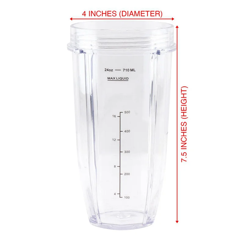 قطع غيار خلاط A28F للنينجا، 4 أكواب سعة 24 أونصة مع أغطية للذهاب، شفرة مستخرج 7 زعانف، لجهاز Nutri Ninja Auto IQ #4