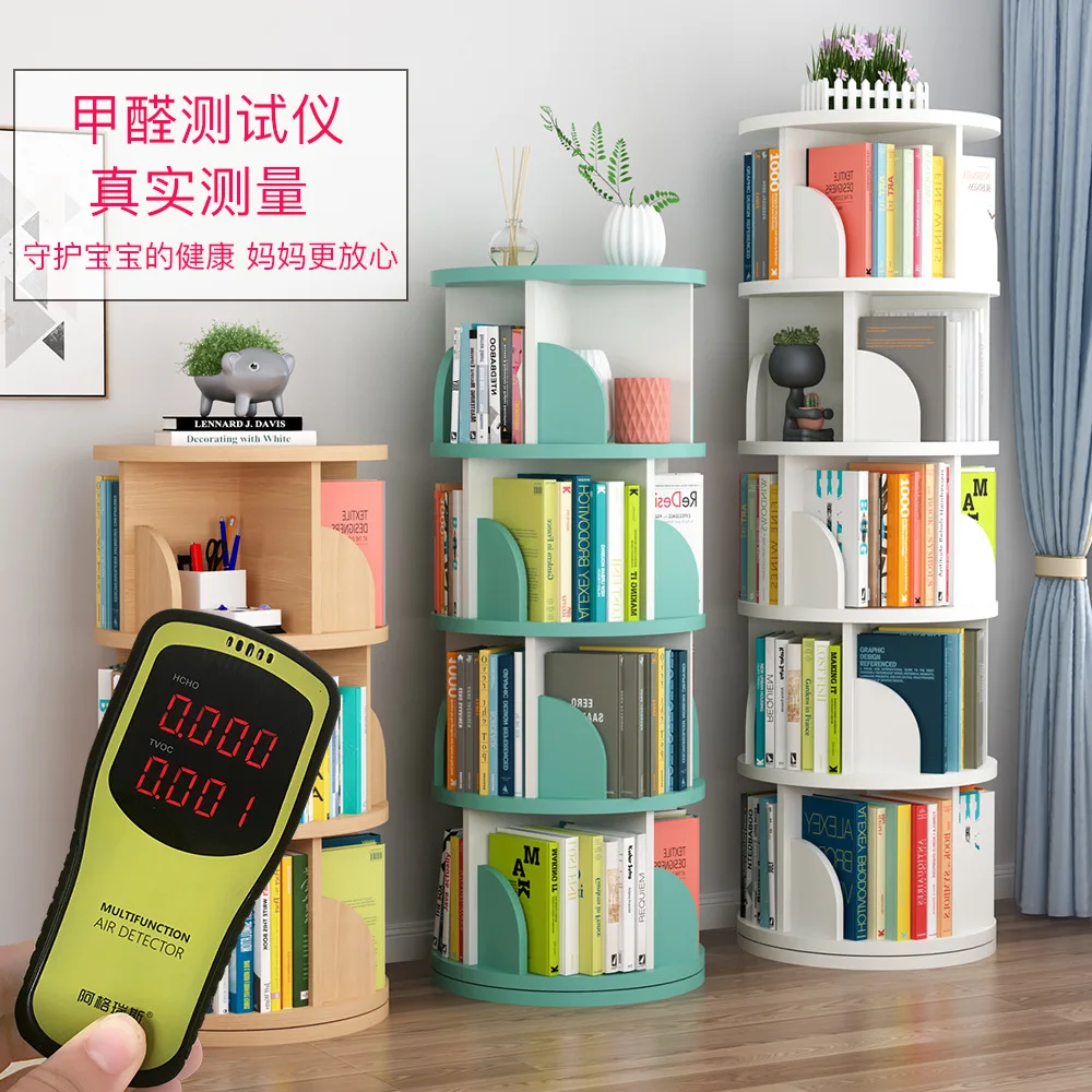 Rotating Bookshelf 360 Degree Bookcase Floor Shelf Simple Multi-layer Creative Home Student Picture Półka na książki storage