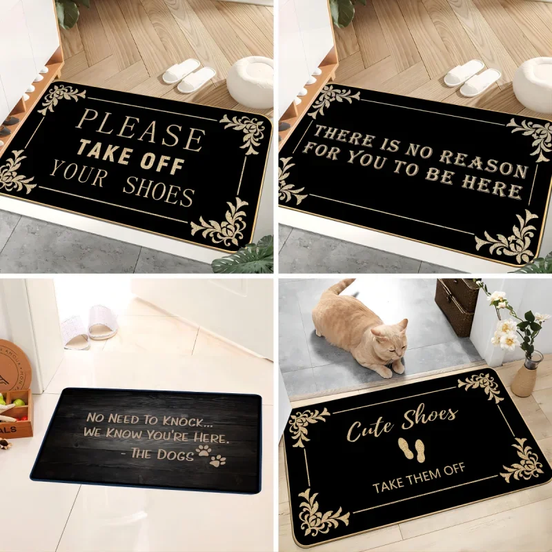 Funny Welcome Mats Please Take Off Your Shoes Floor Decorative Carpet Non-slip Easy Clean Rug Room Home Office Washable Doormats