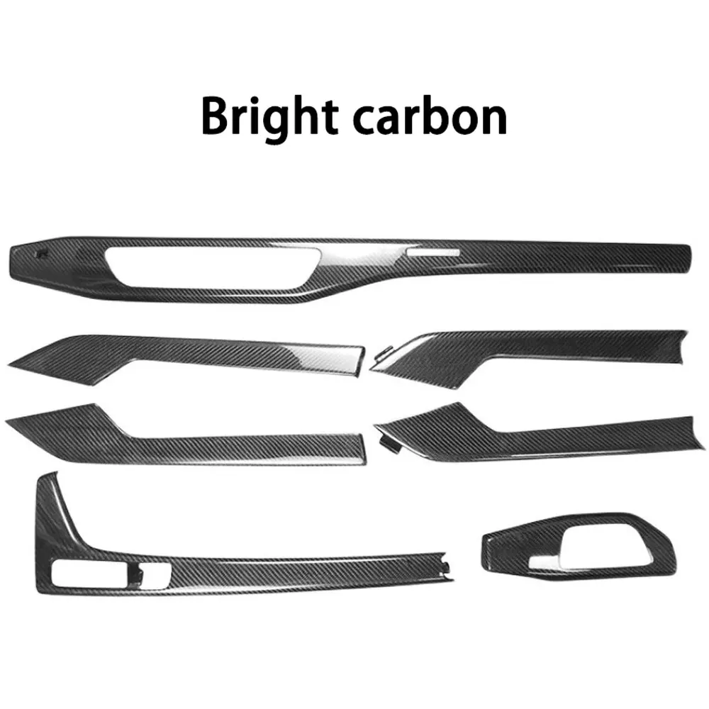 For Audi B9 A4 A5 S4 S5 2017-2024 Carbon Fiber Central Control Shift Panel 7 Piece Set Interior Upgrade for Enhanced Performance