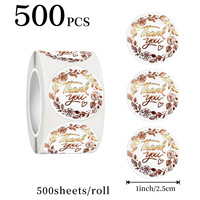 500pcs Rose Gold Thank You Stickers Seal Labels 1 Inch Color Labels For Business Sticker Wedding decoration baby shower