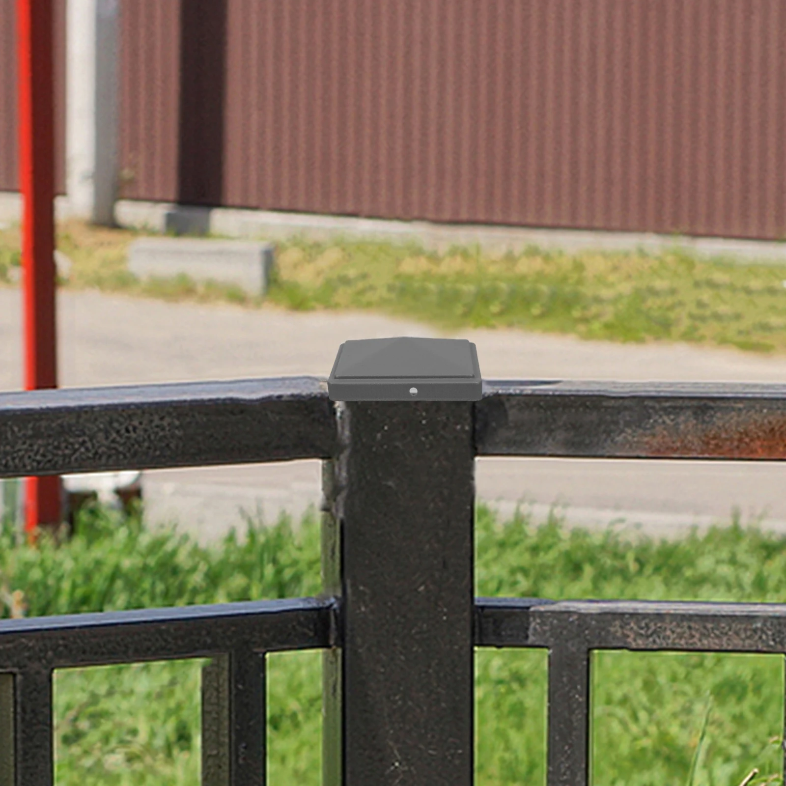 

Metal Fence Post Guardrail Caps Decking Caps Waterproof Cover Square Steel Posts Fits Various Sizes Enhances Style Metal Square