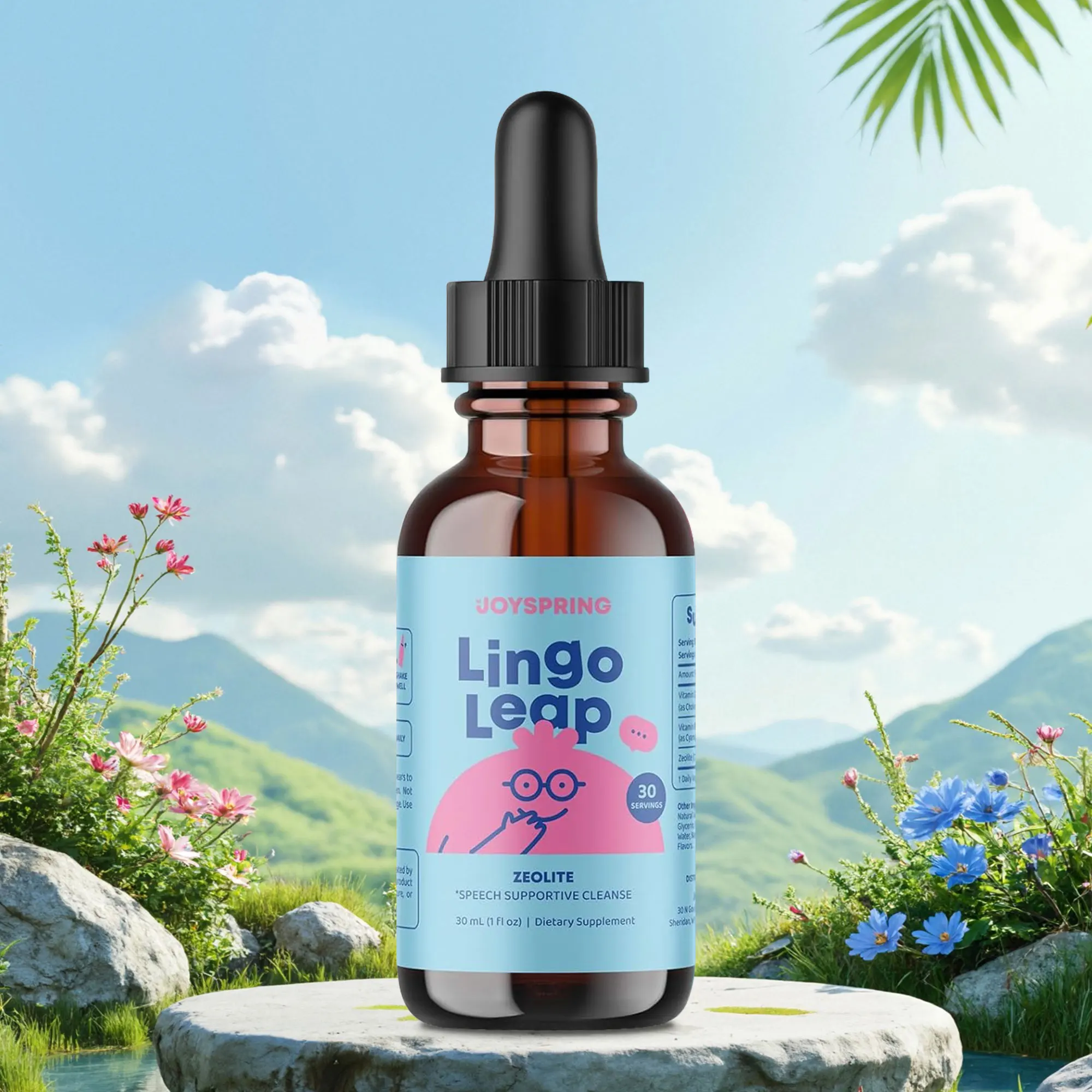 Lingo Leap Drops - Melhora o humor, apoia a saúde do coração e intestino, suporte imunológico - com vitaminas B12 e D3