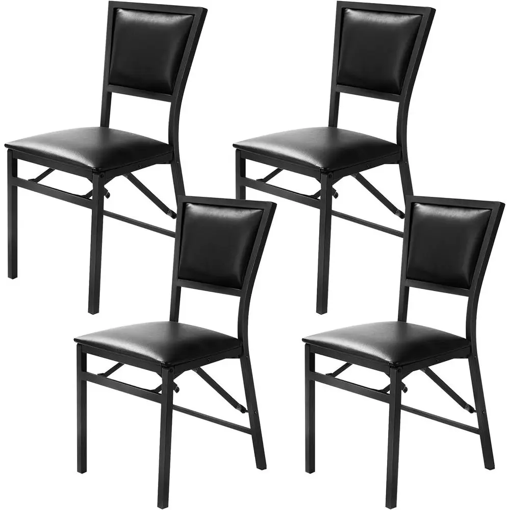 

Set of 4 Padded Kitchen Chairs with Backrest, Heavy Duty, Suitable for Home, Office, Restaurant, Black