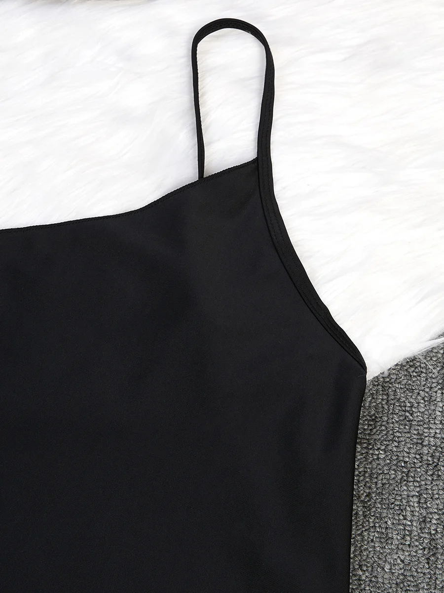 2025 traje de baño largo de talla grande para mujer, traje de baño liso para playa, traje de baño para mujer, ropa de playa para nadar