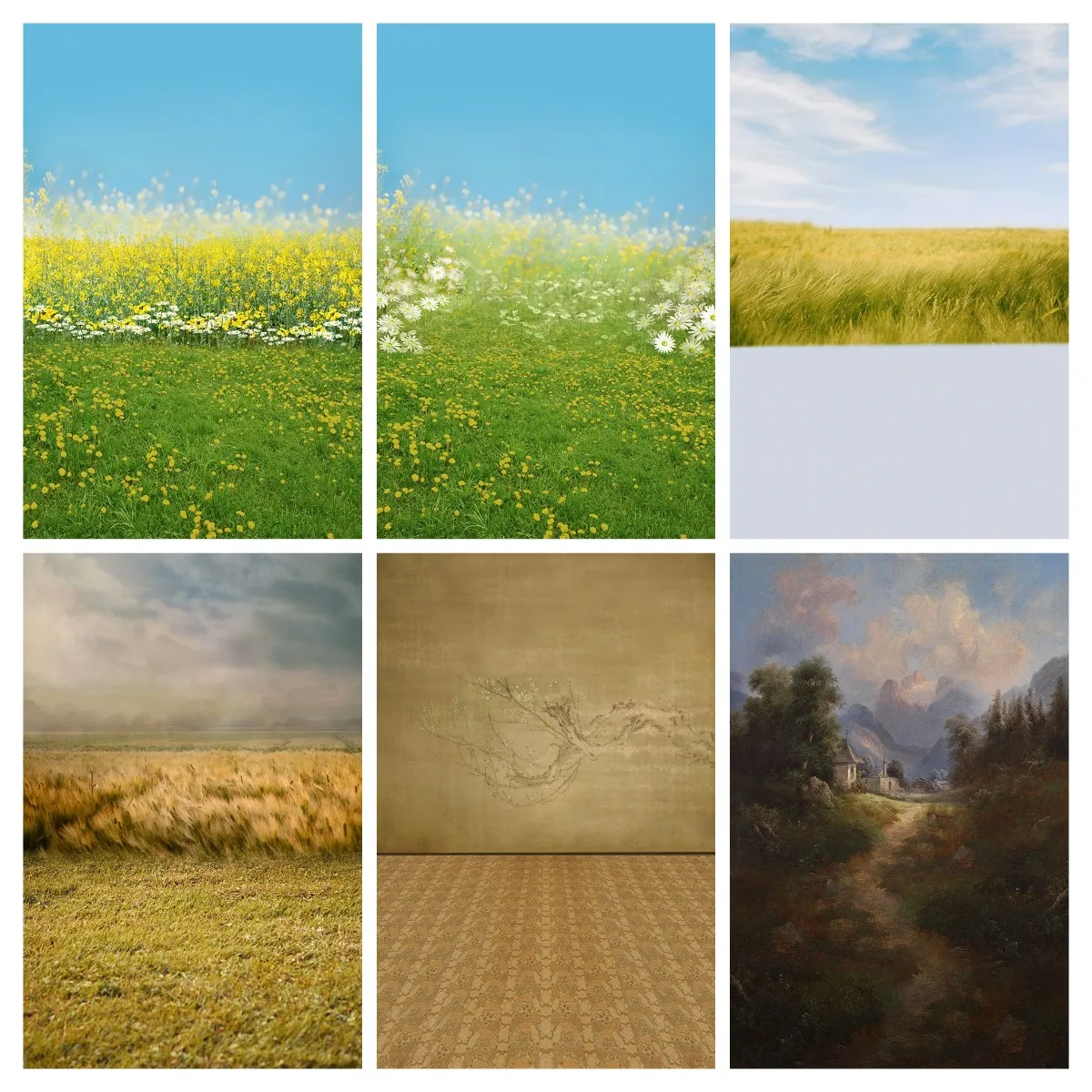 Country Field Nature Landscape Photography Background Abstract Portrait Backdrops Print Flower Newborn Photographic Studio Props