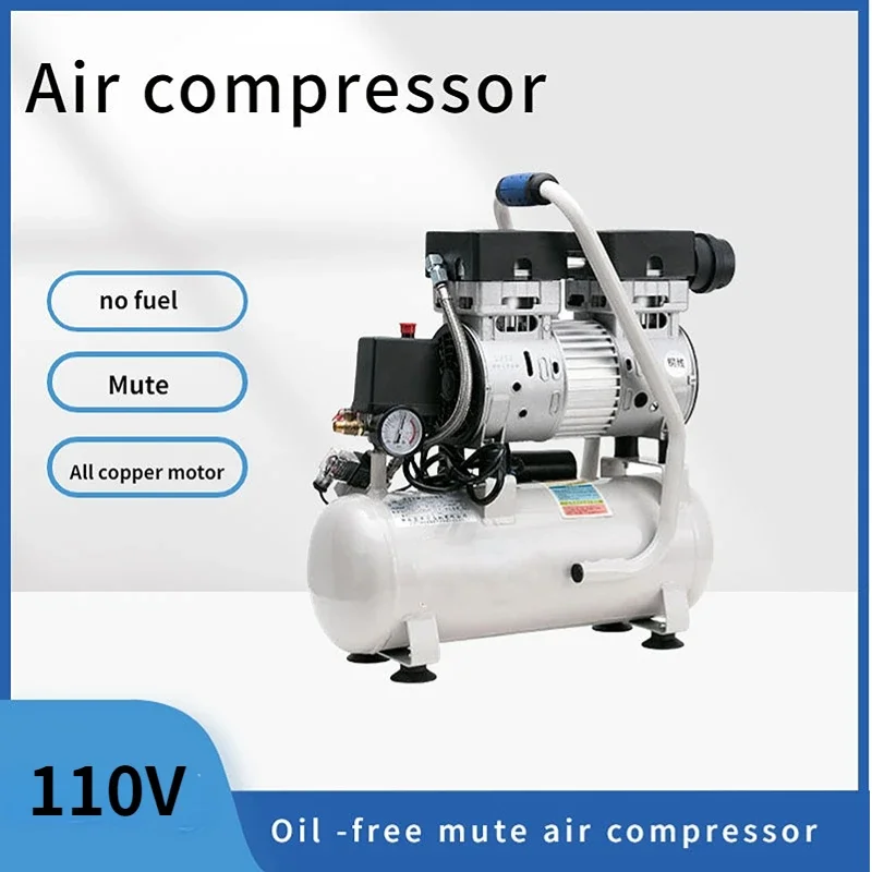 110V 1600W Silent Oil-free Air Compressor 40L Portable Air Compressor Spray Painting High-pressure Air Pump Car Air Compressor