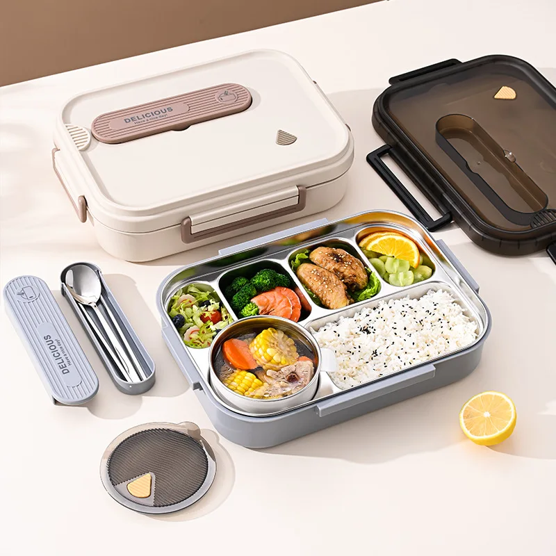 316 Stainless Steel Lunch Box Leak Proof Microwave Picnic Preservation Box Portable Fruit Food Container Thermal Bag Office