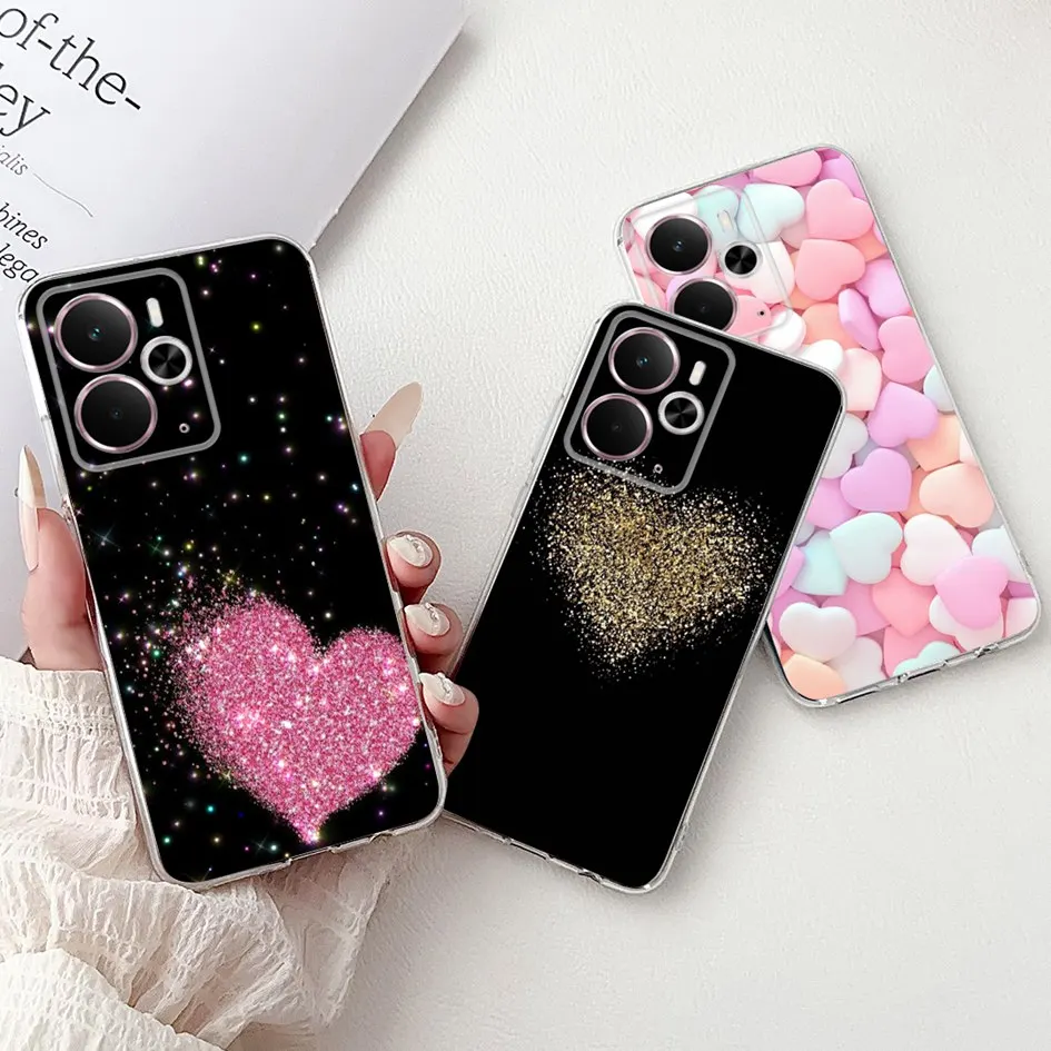 ل ممن لهم Realme 14 14T 5G حافظة RMX5075 RMX5078 شعبية الحب القلب للصدمات لينة غطاء سيليكون ل Realme14 Realme14T 5G الحقيبة