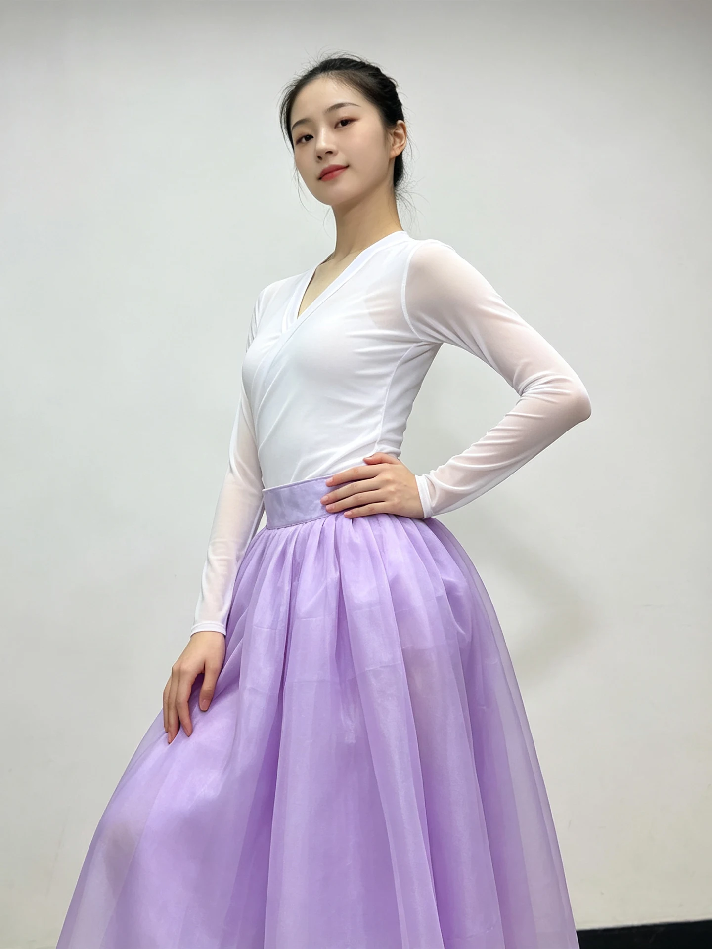 New Women's Korean Dance Costume Top Practice Suit Half Skirt Adult Art Exam  Mountain Red Korean Ethnic Performance Clothes view 3