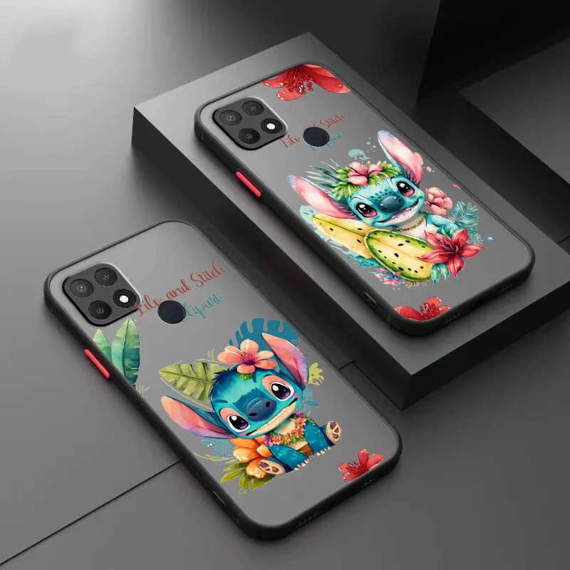 

Stitch Lilo Anime For OPPO A98 A96 A94 A78 A77 A76 A74 A72 A57 A56 A55 A53 Frosted Translucent Hard Phone Case Fundas