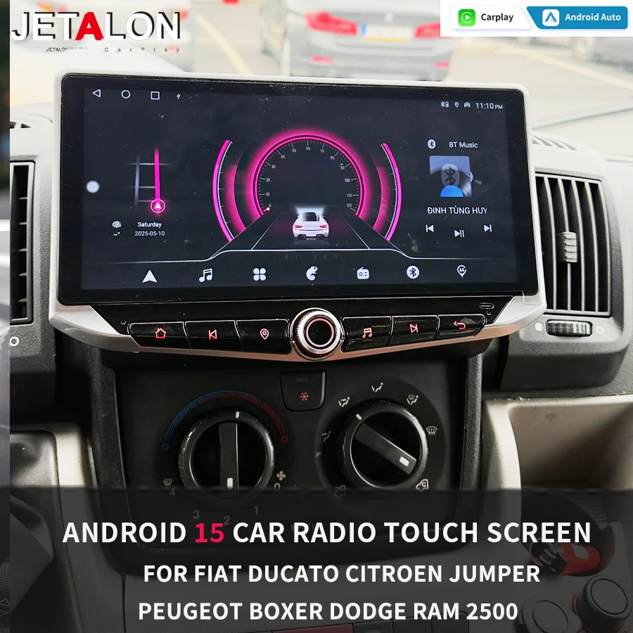 Android15 Wireless Carplay 10.88inch Car Radio For Fiat Ducato Citroen Jumper Peugeot Boxer Dodge Ram 2500 Multimedia GPS 4G