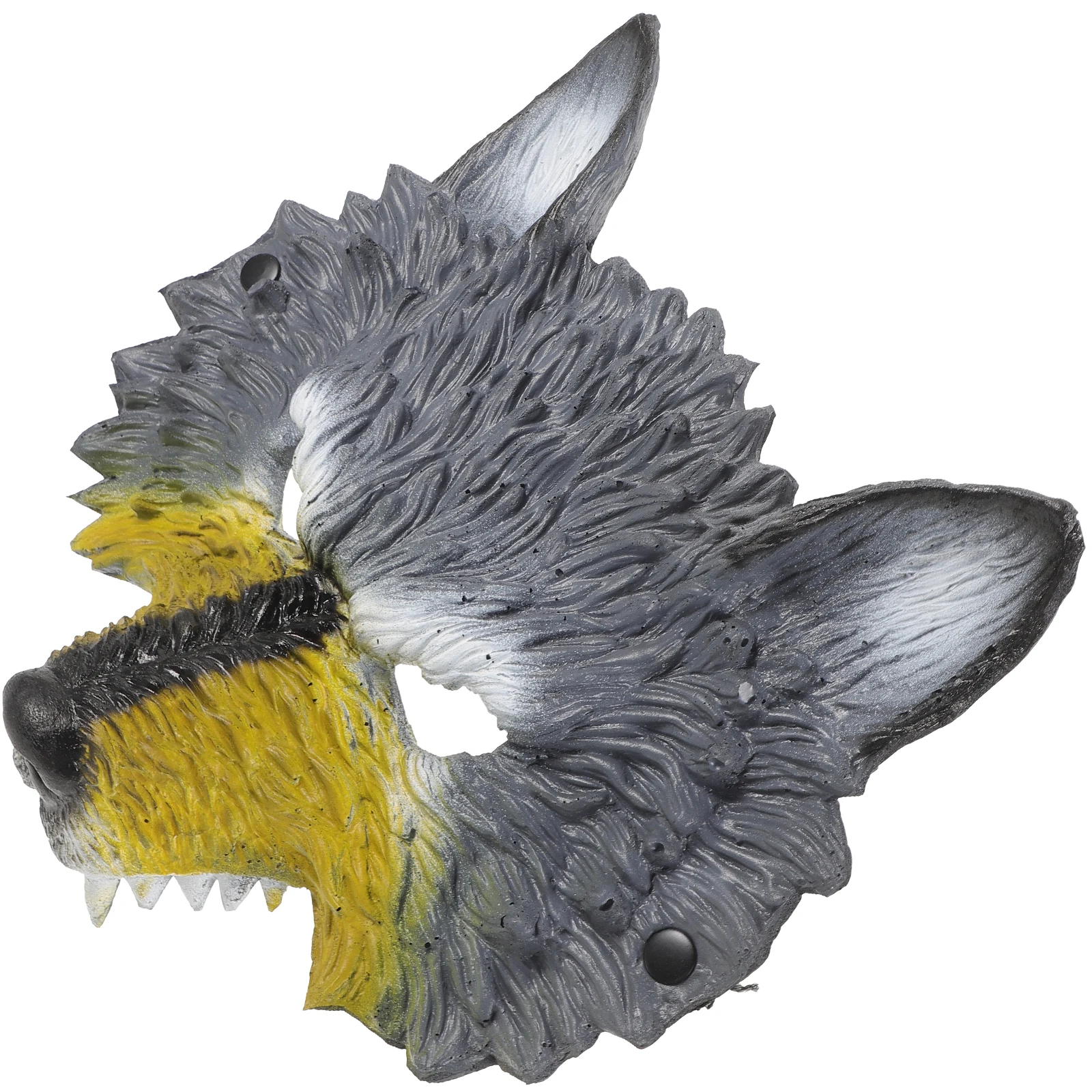 

Halloween Wolf Head Mask PU Foam Realistic Adult Costume Masquerade Party Accessory Black Yellow Decorative Prop Festival