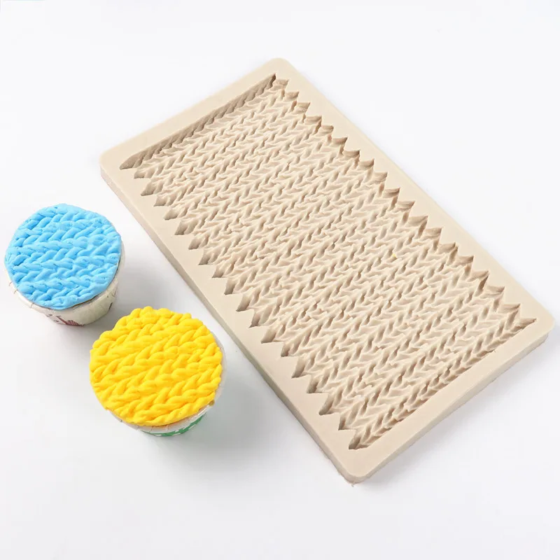 Sweater Pattern Knitting Texture Woolen Yarn Shape Silicone Mold Fondant Cake Decorating Tools Chocolate Baking Gumpaste Mold