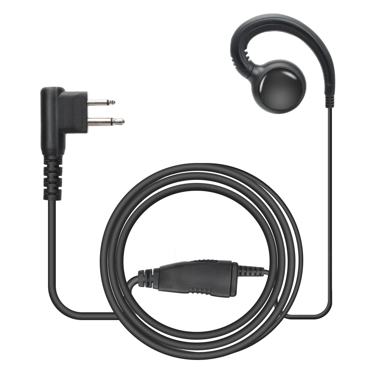 ABBREE Walkie Talkie Headset 2Pin M Plug Covert with Mic Big PTT And C-Shape Swivel Earpiece for Motorola Walkie Talkie GP2000