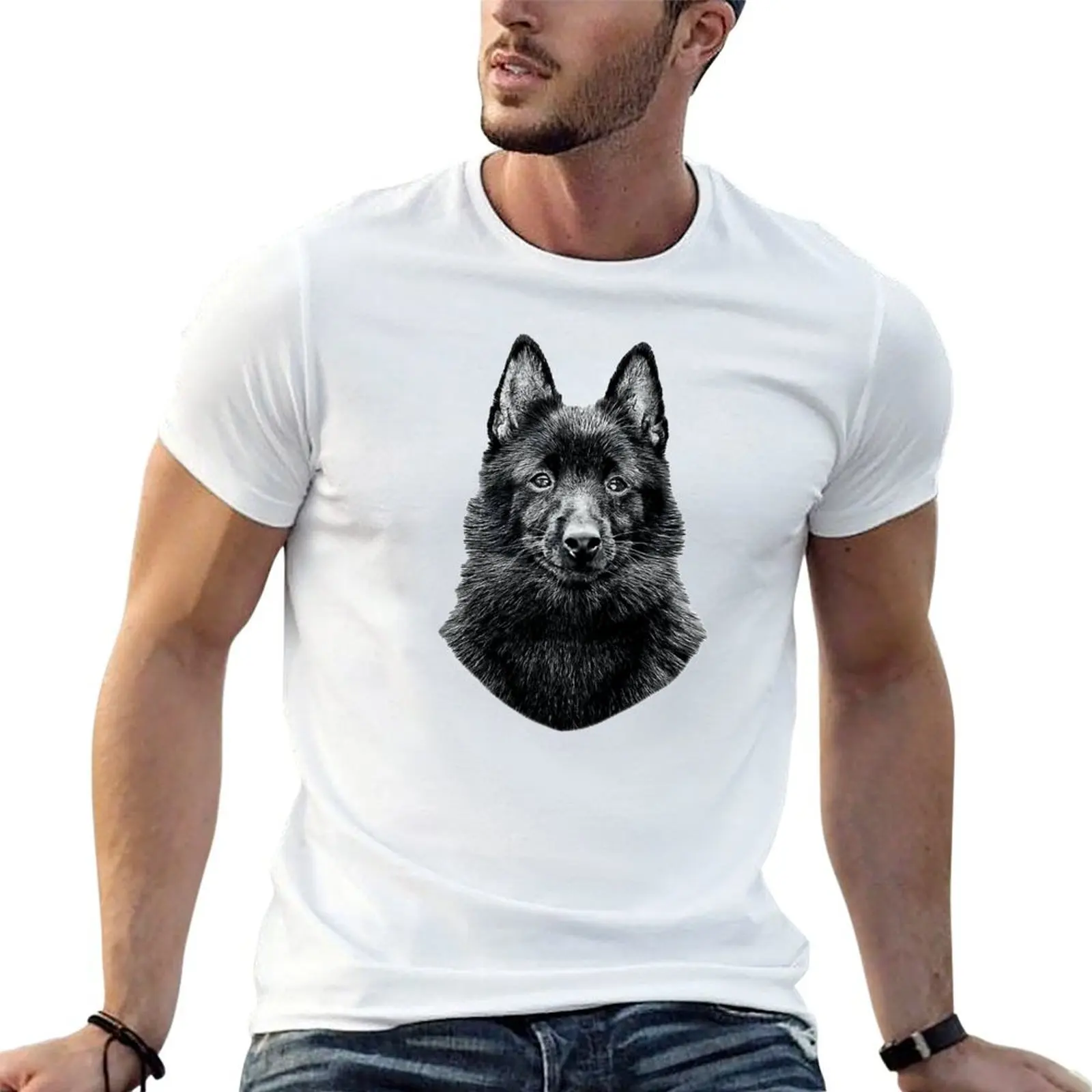 

Schipperke Cute Black Dog T-Shirt black cotton t-shirt plain for man package man tshirt T-Shirt