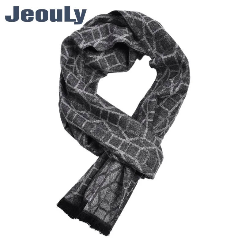 Foreign Trade European and American British Yarn-Dyed Cashmere-like Thickened Double-Sided Brushed Winter Scarf Men's