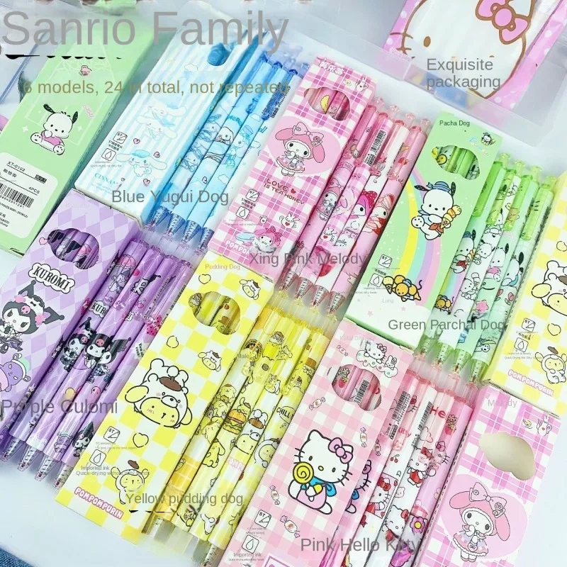 Sanrio kreskówka kuromi Hello kitty Pochacco moja melodia CinnamoroII Pompom Purin anime limitowany długopis szybkoschnący ładny nowy styl