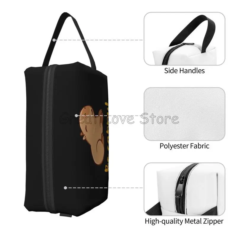 Cute Capybara Be Cappy Travel Cosmetic Bag Large Capacity Makeup Pouch Waterproof Toiletry Accessories Organizer for Women Girls