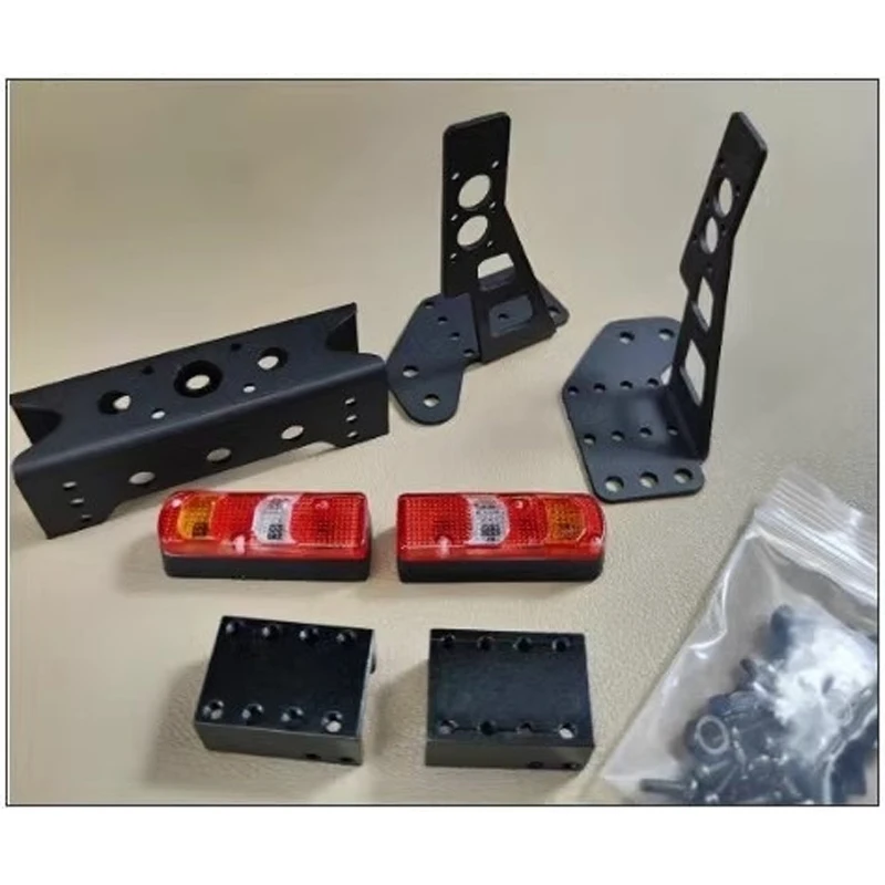 1 Set Metal Rear Bump Taillamp Cover Kit for 1/14 Tamiya RC Truck Car MAN Actros SCANIA R620 Upgrade