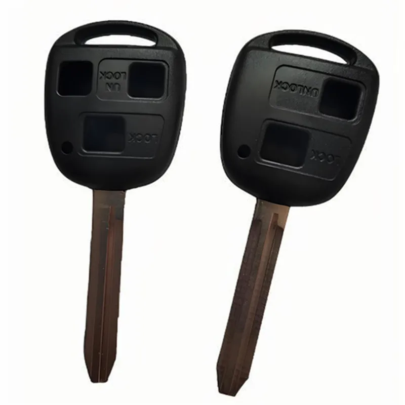 

10 шт. сменный черный чехол для дистанционного ключа для Toyota Camry Corolla Rav4 Prado 2/3 кнопки с необрезанным лезвием TOY43