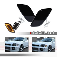 Luces LED ámbar de doble color para coche, indicador lateral delantero, luces de señal de giro con DRL blanco/luces de conducción para Subaru Impreza RS TS WRX 2002 2003