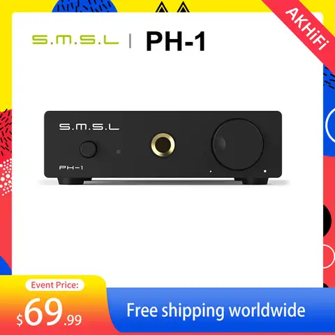 SMSL HP-1 HP1 Headphone Amplifier High Fidelity MM Phono Gold Gain 46dB Ultra-Low Distortion Integrated AMP