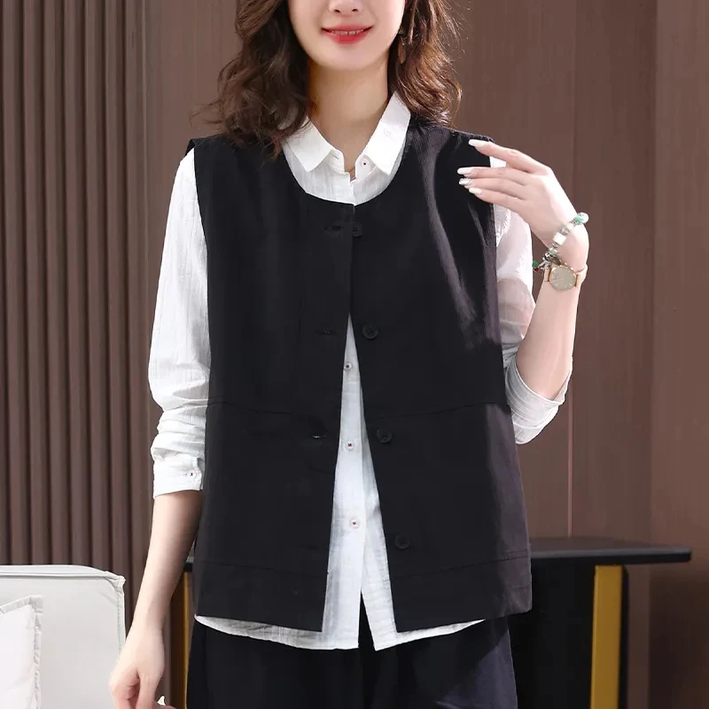 Vest Women's Short Coat 2027 Spring Autumn New Female Casual Explosion Jacket Western Style Wear Ladies Waistcoat Outwear