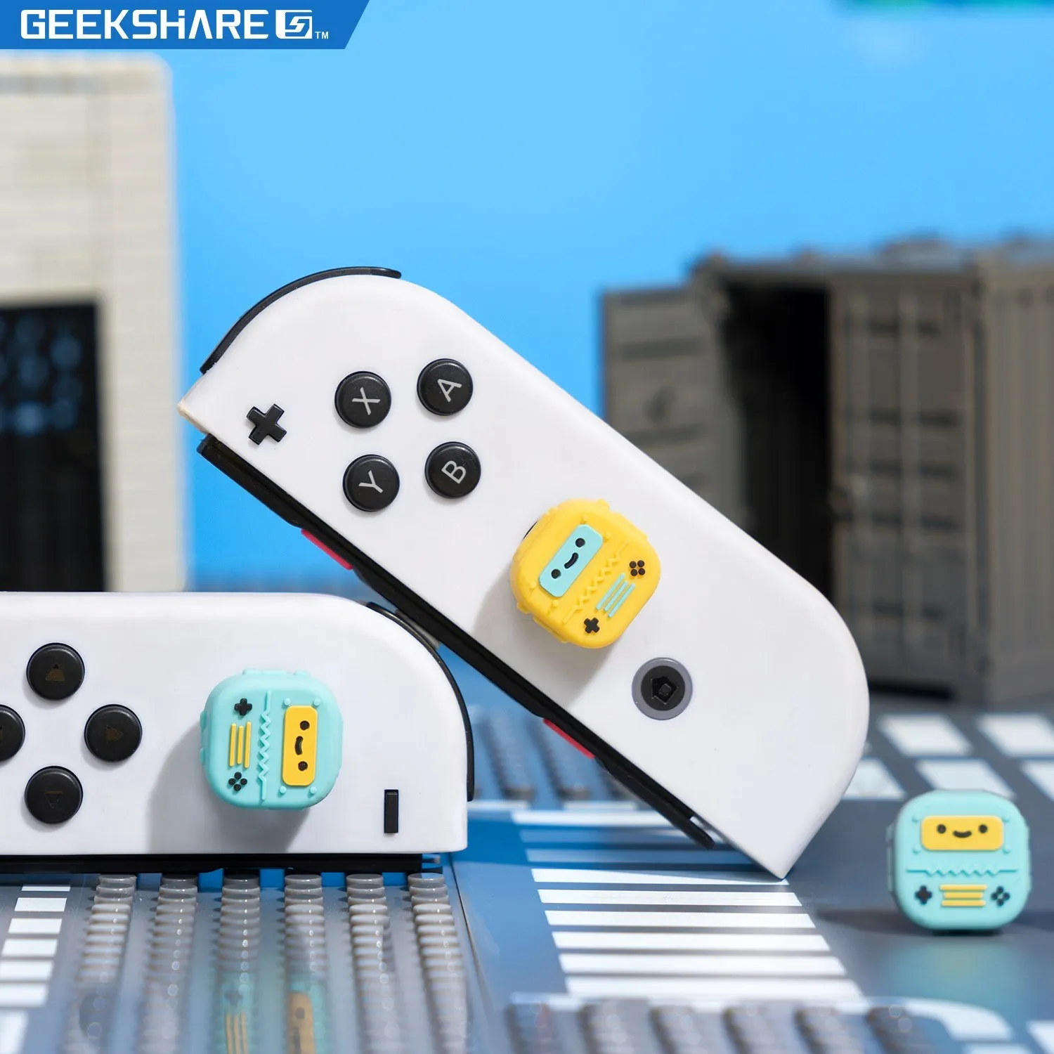GeekShare Robots Thumb Grip Caps For Regular Switch and Switch Oled Cute Silicone Joystick Caps For Switch Lite NS Accessories
