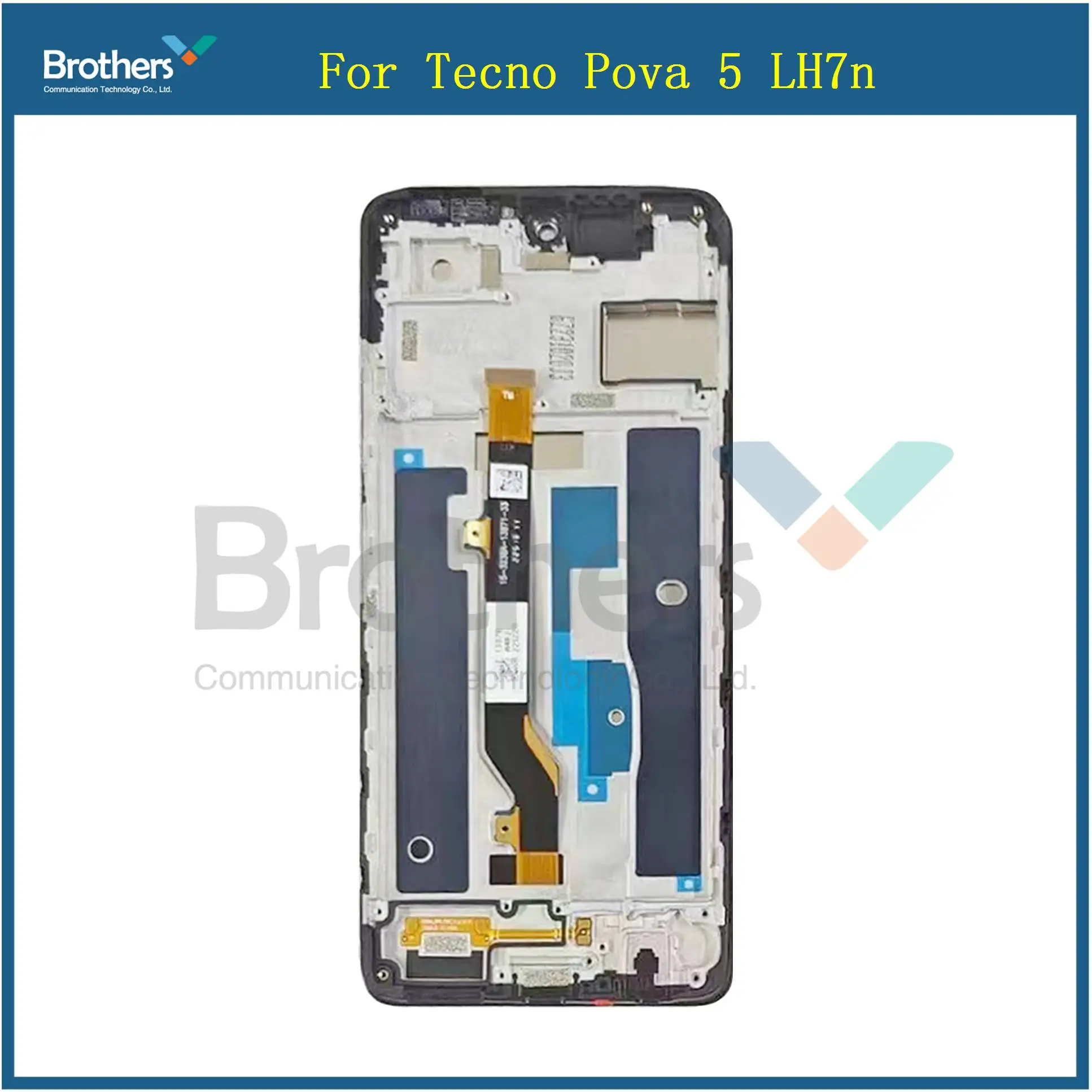 For Tecno Pova 5 LH7n LCD Display Touch Screen Digitizer Assembly Parts With Frame