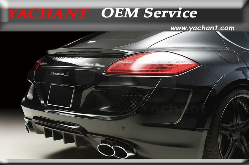 Carbon Fiber Rear Spoiler Wing Fit For 2010-2013 Panamera 970.1 WA Sports Line Black Bison Edition Style Trunk Spoiler