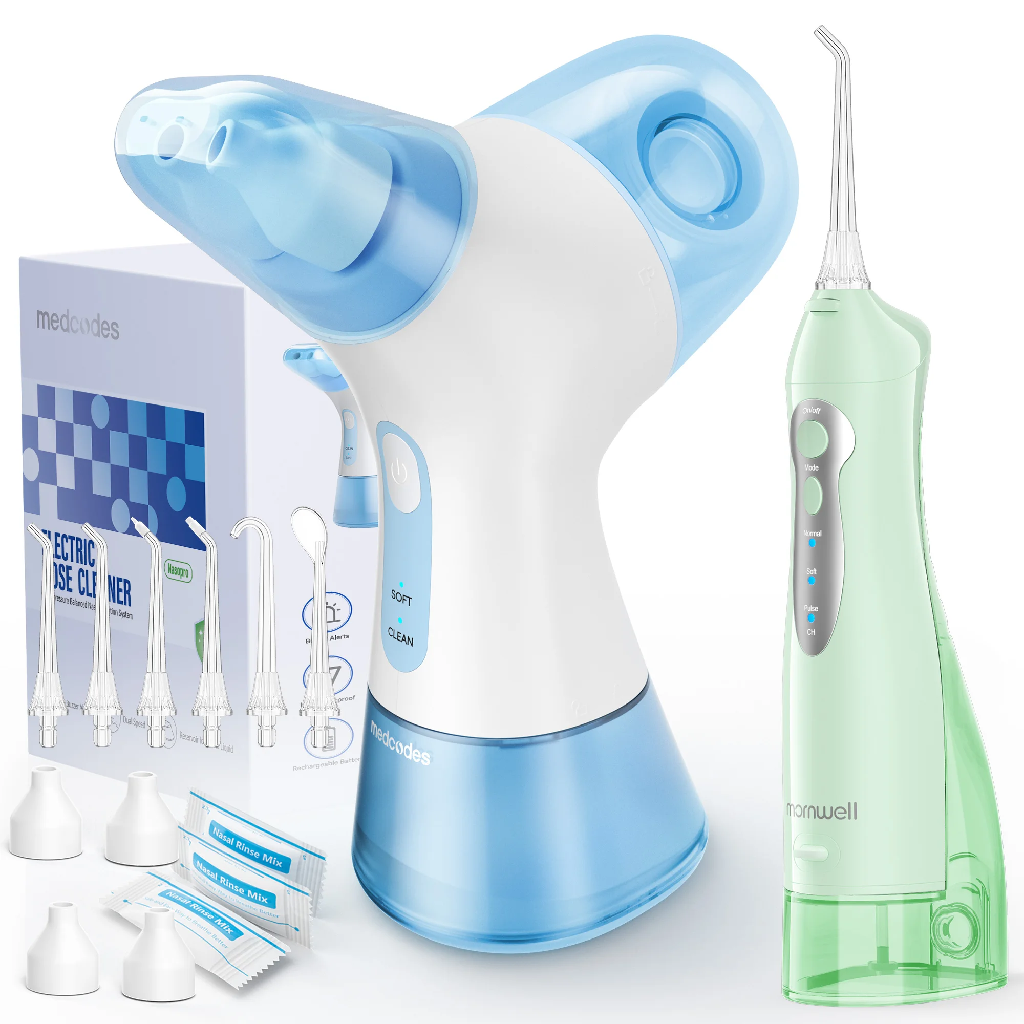 

Набор для промывания носа и ирригатор-флоссер, 30 солевых пакетиков, для облегчения дискомфорта в носовых пазухах, с функцией самоочистки и сбора отходов