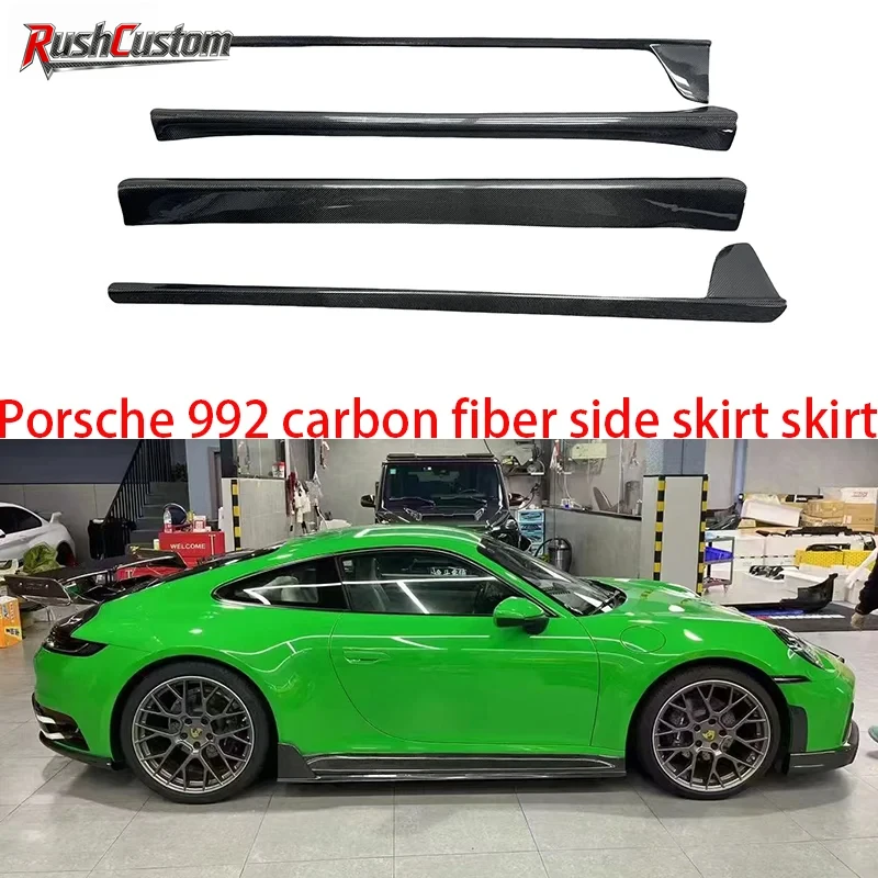 

Carbon Fiber Side Skirts Apron Side Bumper Lip Splitters For Porsche 911 992 Carrera 991 2019-2024 Car Body Kit